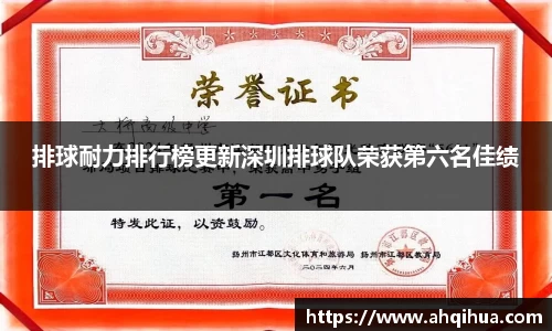 排球耐力排行榜更新深圳排球队荣获第六名佳绩